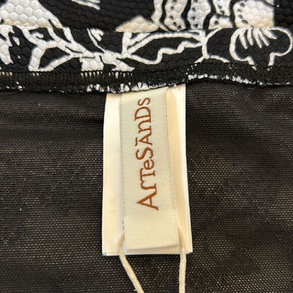 ArteSands black white floral high waist rouched swim bottoms Size 20 New - Picture 4 of 10